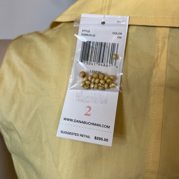 💕NWT Org $295 Yellow Embroidered Beaded Sleeveless Dress - Picture 6 of 7